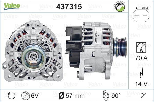 Valeo 437315 - Генератор www.autospares.lv