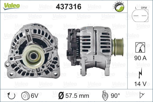 Valeo 437316 - Ģenerators www.autospares.lv