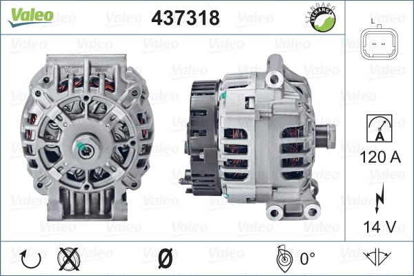 Valeo 437318 - Генератор www.autospares.lv