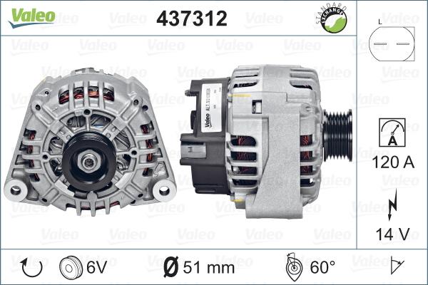 Valeo 437312 - Ģenerators autospares.lv