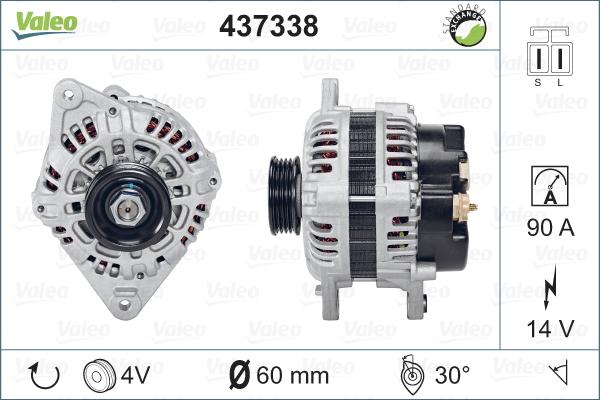 Valeo 437338 - Генератор www.autospares.lv