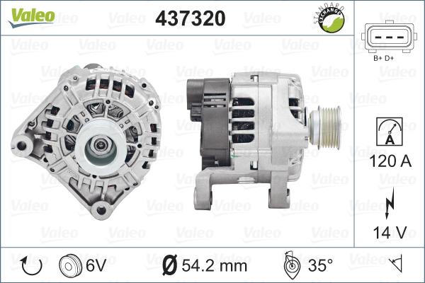 Valeo 437320 - Генератор www.autospares.lv