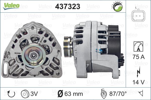 Valeo 437323 - Ģenerators www.autospares.lv