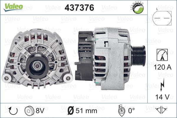 Valeo 437376 - Ģenerators autospares.lv