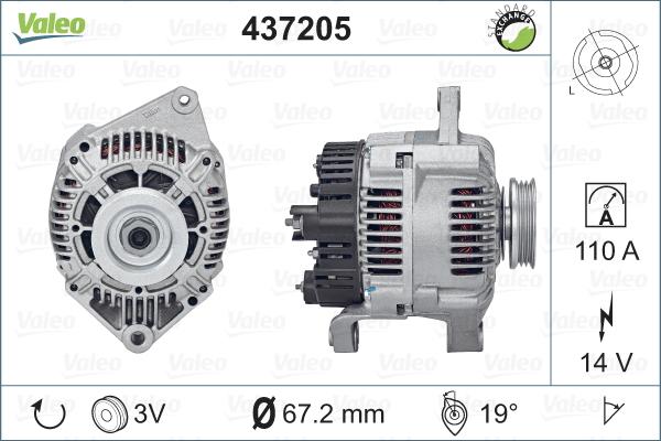 Valeo 437205 - Ģenerators autospares.lv