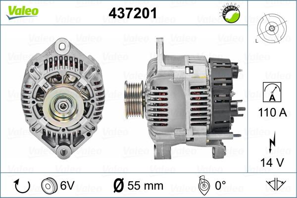 Valeo 437201 - Ģenerators autospares.lv