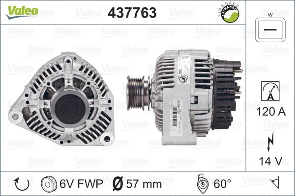 Valeo 437763 - Генератор www.autospares.lv