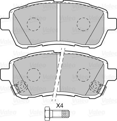 Valeo 598999 - Bremžu uzliku kompl., Disku bremzes www.autospares.lv