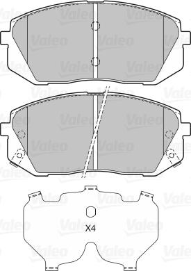 Valeo 598934 - Bremžu uzliku kompl., Disku bremzes www.autospares.lv