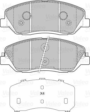 Valeo 598937 - Bremžu uzliku kompl., Disku bremzes www.autospares.lv