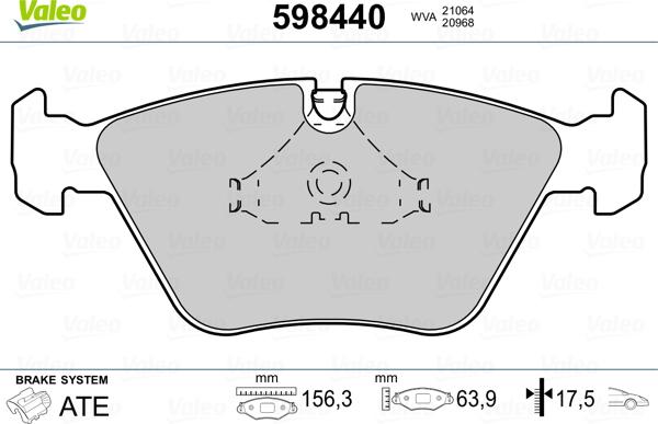 Valeo 598440 - Bremžu uzliku kompl., Disku bremzes autospares.lv