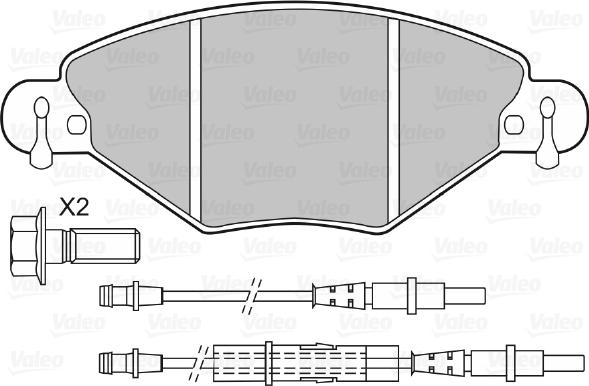 Valeo 598419 - Bremžu uzliku kompl., Disku bremzes www.autospares.lv