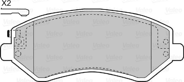 Valeo 598414 - Bremžu uzliku kompl., Disku bremzes www.autospares.lv