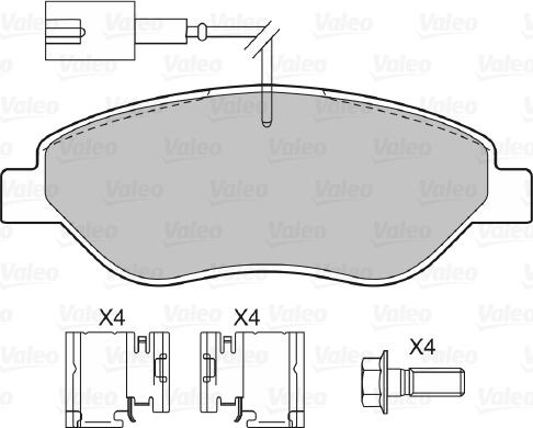 Valeo 598428 - Bremžu uzliku kompl., Disku bremzes autospares.lv