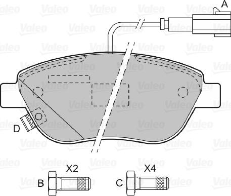 Valeo 598427 - Тормозные колодки, дисковые, комплект www.autospares.lv