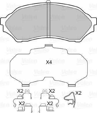 Valeo 598548 - Bremžu uzliku kompl., Disku bremzes www.autospares.lv