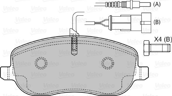 Valeo 598553 - Bremžu uzliku kompl., Disku bremzes www.autospares.lv