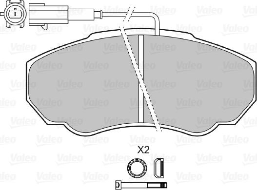 Valeo 598568 - Тормозные колодки, дисковые, комплект www.autospares.lv