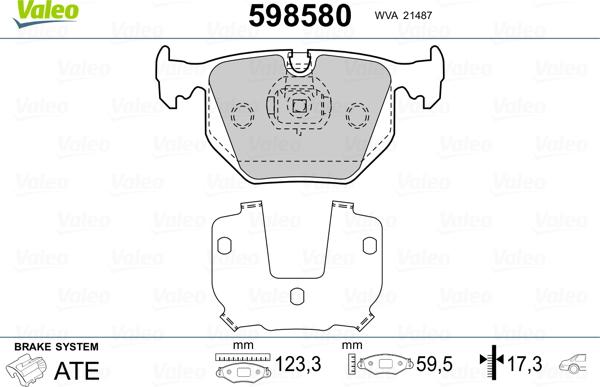 Valeo 598580 - Bremžu uzliku kompl., Disku bremzes autospares.lv