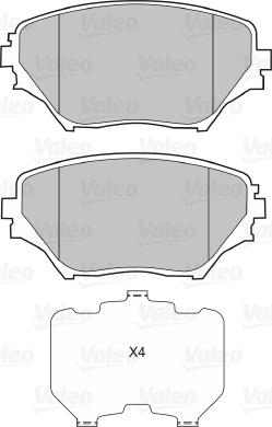 Valeo 598536 - Brake Pad Set, disc brake www.autospares.lv