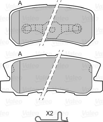 Valeo 598520 - Bremžu uzliku kompl., Disku bremzes www.autospares.lv