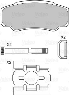 Valeo 598570 - Тормозные колодки, дисковые, комплект www.autospares.lv