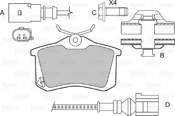 Valeo 598681 - Bremžu uzliku kompl., Disku bremzes autospares.lv