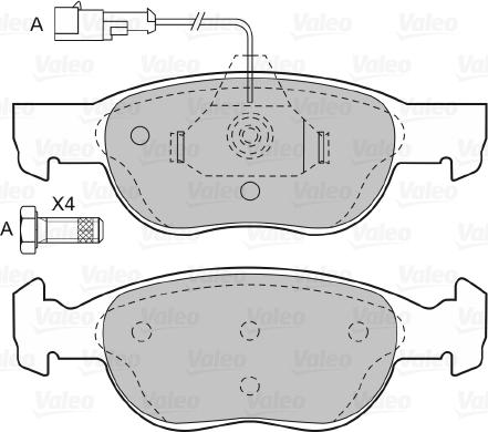 Valeo 598040 - Bremžu uzliku kompl., Disku bremzes autospares.lv