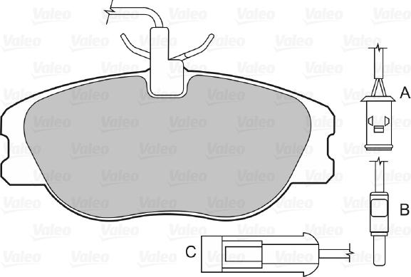 Valeo 598009 - Bremžu uzliku kompl., Disku bremzes autospares.lv