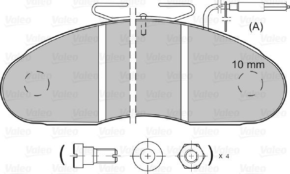 Valeo 598001 - Bremžu uzliku kompl., Disku bremzes autospares.lv