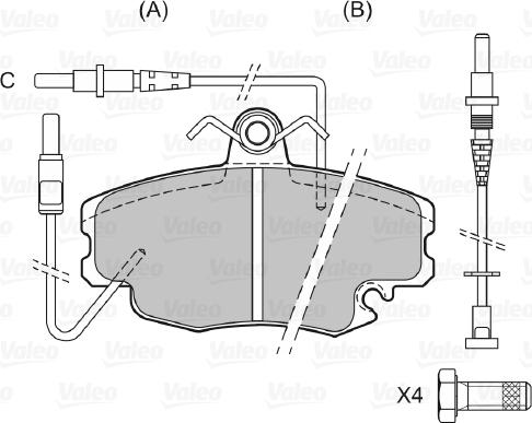 Valeo 598002 - Bremžu uzliku kompl., Disku bremzes www.autospares.lv