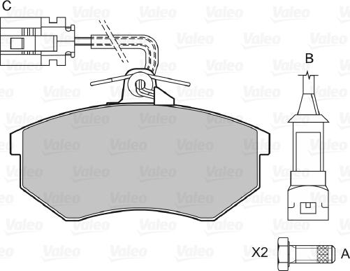 Valeo 598016 - Bremžu uzliku kompl., Disku bremzes www.autospares.lv