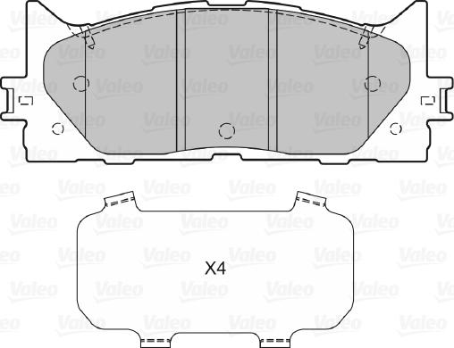 Valeo 598890 - Bremžu uzliku kompl., Disku bremzes www.autospares.lv