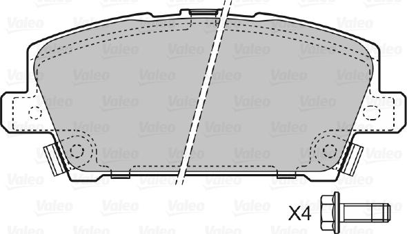 Valeo 598803 - Bremžu uzliku kompl., Disku bremzes www.autospares.lv