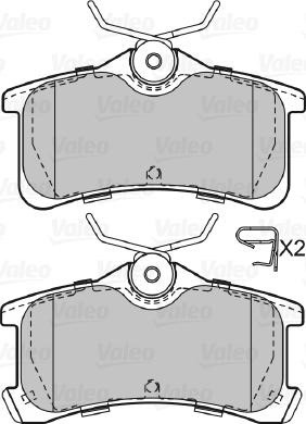 Valeo 598810 - Brake Pad Set, disc brake www.autospares.lv