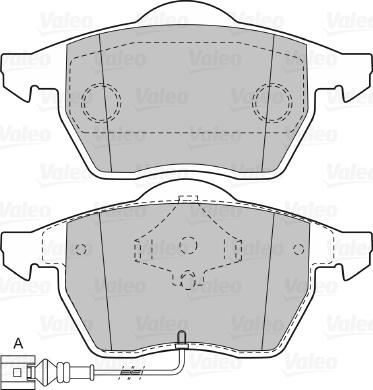 Valeo 598355 - Bremžu uzliku kompl., Disku bremzes www.autospares.lv