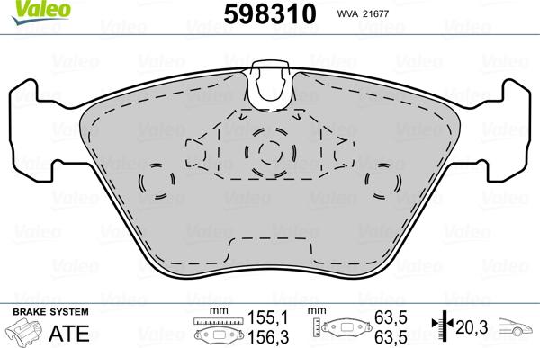 Valeo 598310 - Тормозные колодки, дисковые, комплект www.autospares.lv