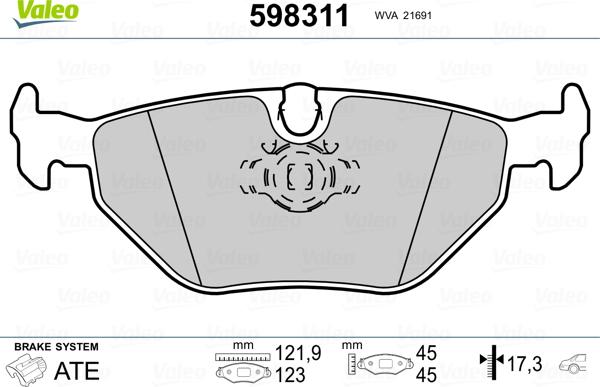 Valeo 598311 - Bremžu uzliku kompl., Disku bremzes autospares.lv