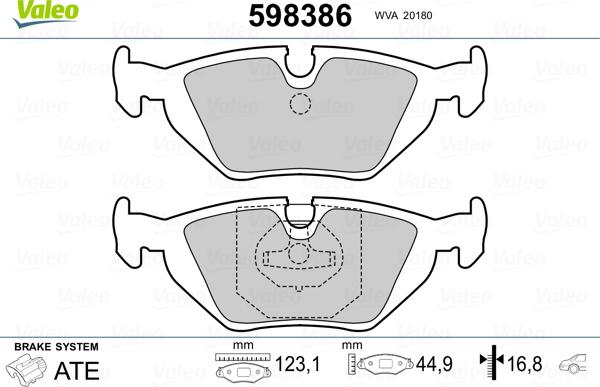 Valeo 598386 - Bremžu uzliku kompl., Disku bremzes autospares.lv