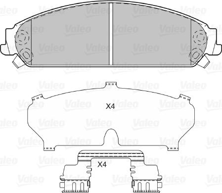 Valeo 598743 - Bremžu uzliku kompl., Disku bremzes www.autospares.lv