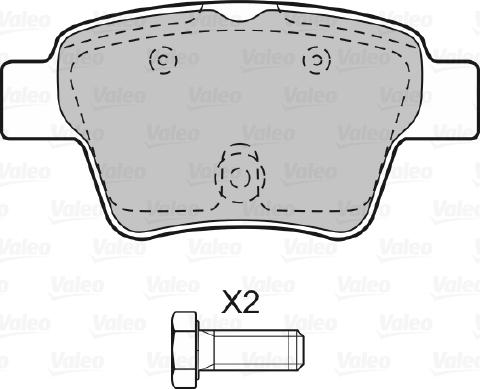 Valeo 598702 - Тормозные колодки, дисковые, комплект www.autospares.lv