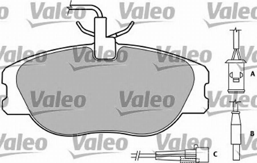 Valeo 597053 - Тормозные колодки, дисковые, комплект www.autospares.lv