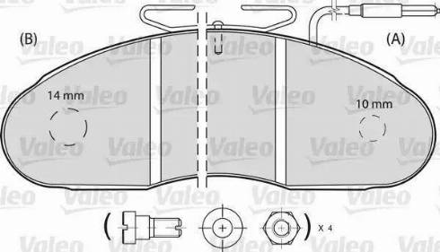 Valeo 541652 - Тормозные колодки, дисковые, комплект www.autospares.lv