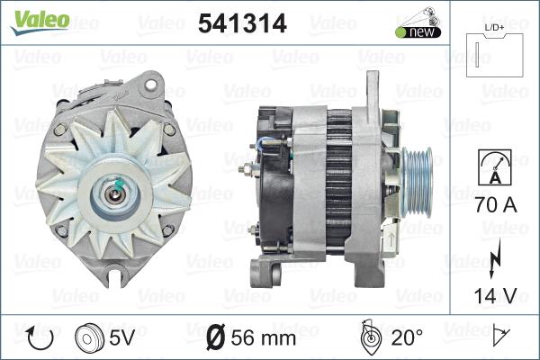 Valeo 541314 - Ģenerators autospares.lv