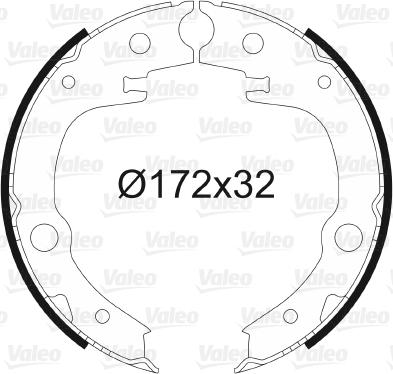 Valeo 564008 - Brake Shoe Set, parking brake www.autospares.lv