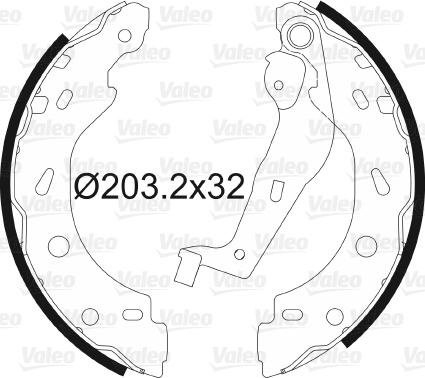 Valeo 564013 - Комплект тормозных колодок, барабанные www.autospares.lv