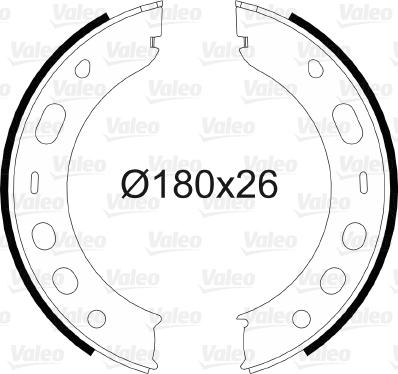 Valeo 564071 - Brake Shoe Set, parking brake www.autospares.lv