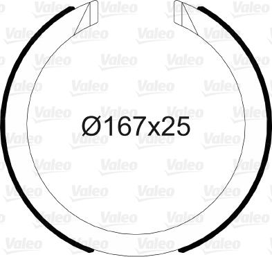 Valeo 564149 - Brake Shoe Set, parking brake www.autospares.lv