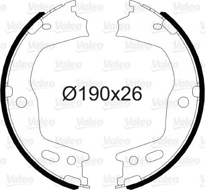 Valeo 564166 - Brake Shoe Set, parking brake www.autospares.lv