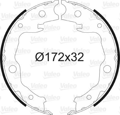 Valeo 564168 - Brake Shoe Set, parking brake www.autospares.lv